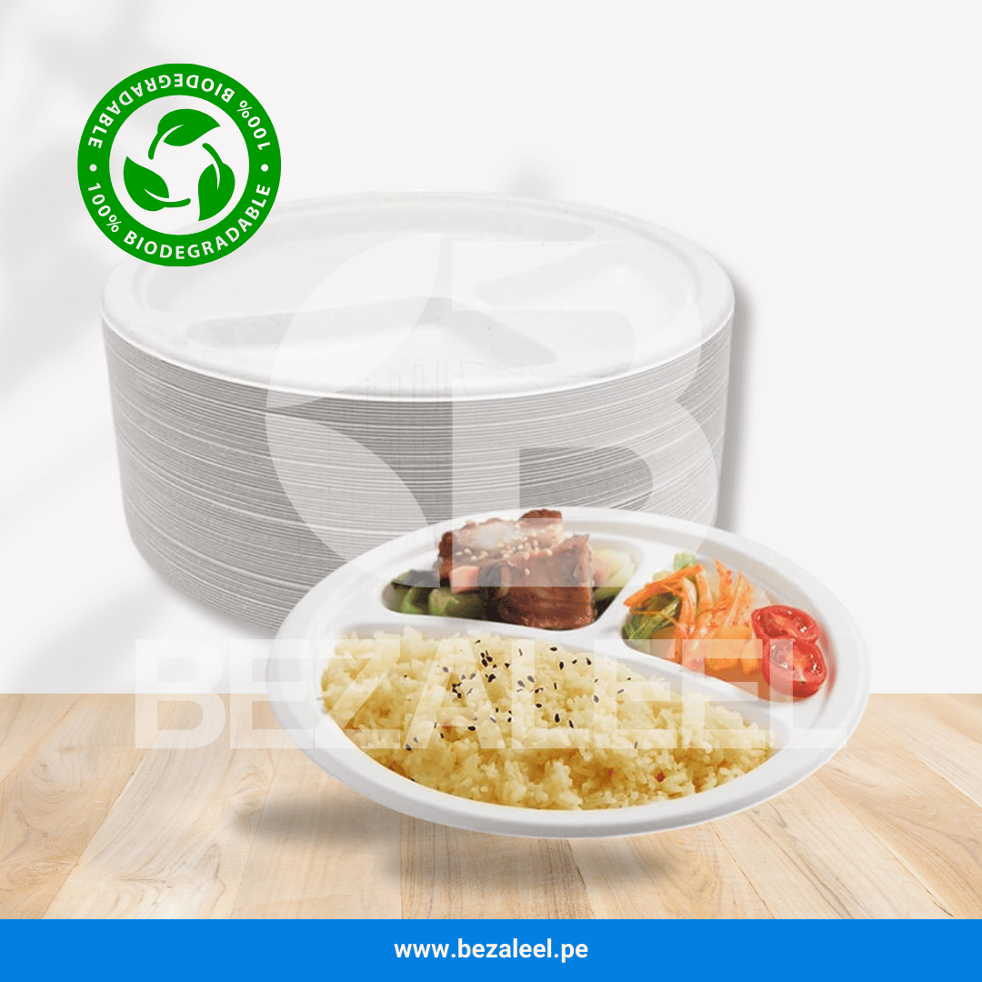 PLATOS TRIPLE ECOLÓGICOS - BAGAZO DE CAÑA - Imagen 2